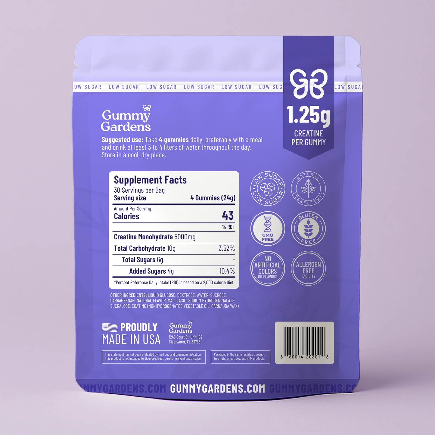 Gummy Gardens Low Sugar Creatine Gummies