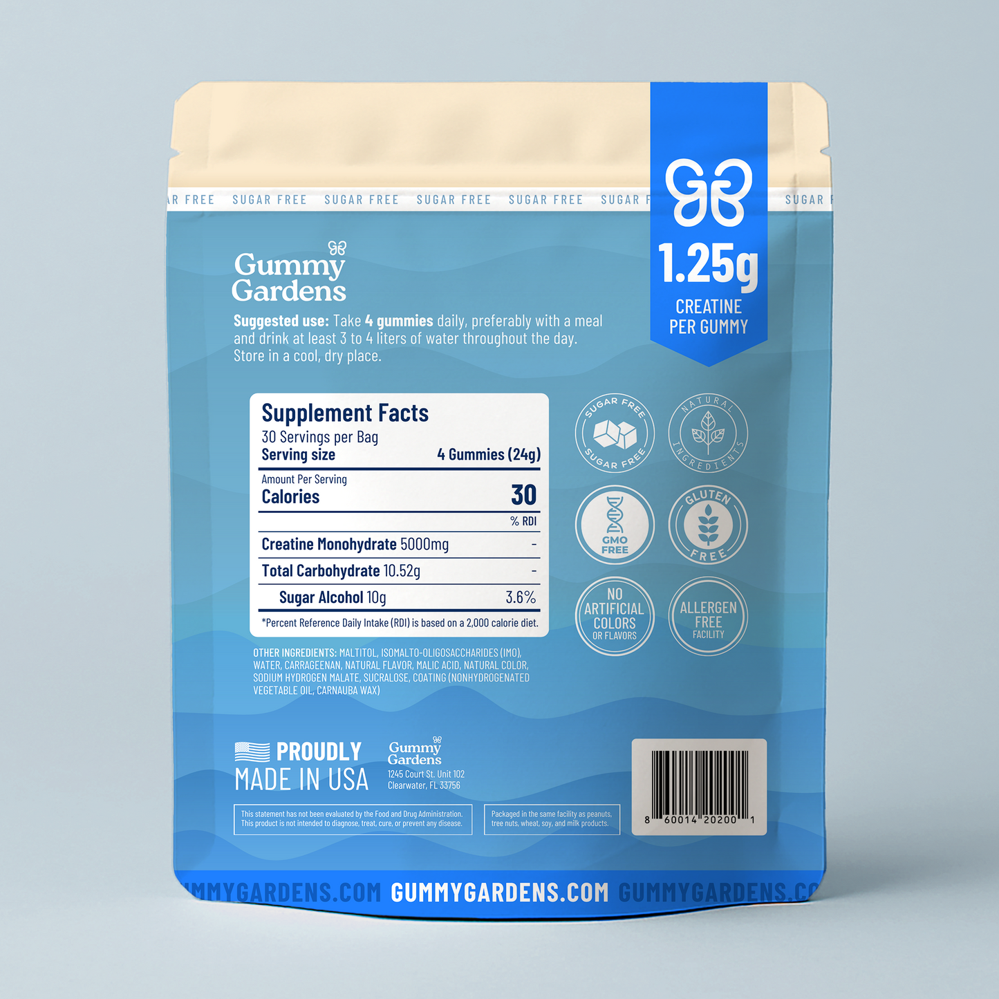 Sugar-Free Creatine Gummies for Muscle Recovery & Focus