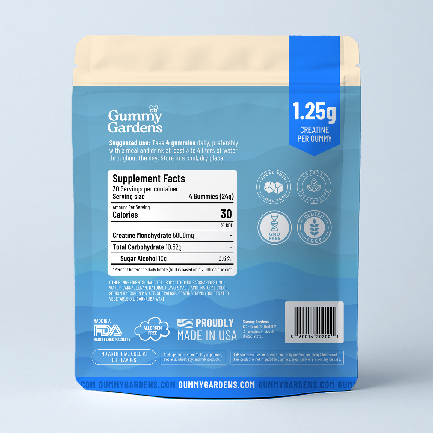 Sugar-Free Creatine Gummies for Muscle Recovery & Focus