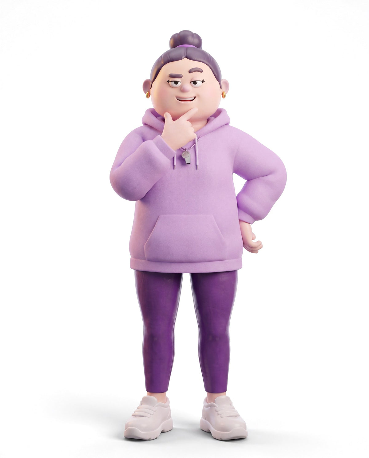 Gigi in a lavender hoodie thinking through your creatine gummy questions