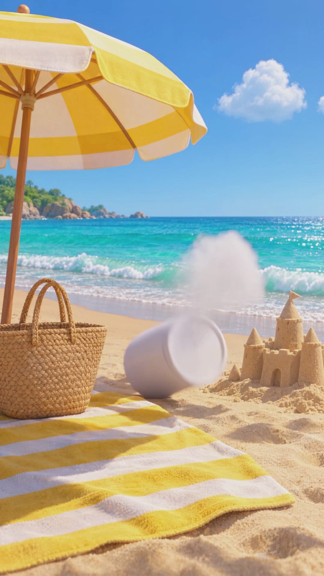 Gummy Gardens Pineapple low sugar creatine gummies – video: powder at the beach? Big mistake. (hook-first cut)